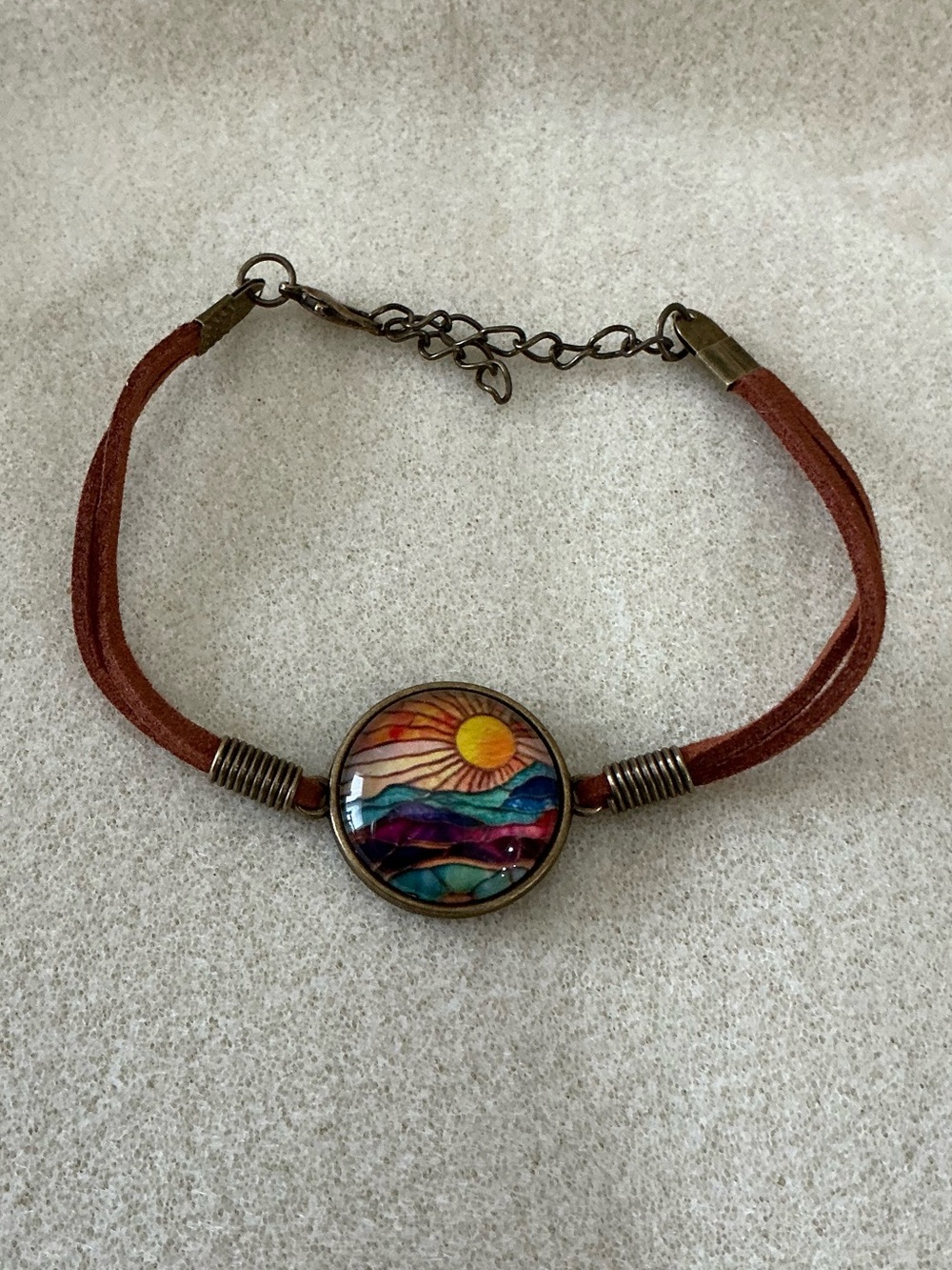 Multicolor Sunset Landscape Bracelet - Women's Jewelry 9”